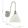 Dar Lighting Dar Hadano - Wall Light (Antique Chrome and White)
