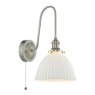 Dar Lighting Dar Hadano - Wall Light (Antique Chrome and White)