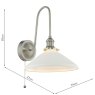 Dar Lighting Dar Hadano - Wall Light (Antique Chrome and White)
