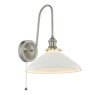 Dar Lighting Dar Hadano - Wall Light (Antique Chrome and White)