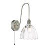 Dar Lighting Dar Hadano - Wall Light (Antique Chrome and Glass)