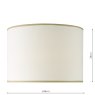 Dar Lighting Dar Idella - White Linen Drum Shade (36cm)