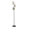 Dar Lighting Dar Kadience - 3 Light Floor Lamp (Satin Black and Smoked Glass)