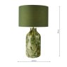 Dar Lighting Dar - Nuria Table Lamp Green Art Glass With Shade