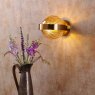 Dar Lighting Dar - Ophira Wall Light (Antique Gold and Amber Ribbed Glass)
