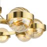 Dar Lighting Dar - Ophira 8 Light Pendant (Antique Gold and Amber Ribbed Glass)