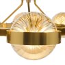 Dar Lighting Dar - Ophira 8 Light Pendant (Antique Gold and Amber Ribbed Glass)
