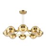Dar Lighting Dar - Ophira 8 Light Pendant (Antique Gold and Amber Ribbed Glass)