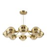 Dar Lighting Dar - Ophira 8 Light Pendant (Antique Gold and Amber Ribbed Glass)