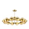 Dar Lighting Dar - Ophira 12 Light Pendant (Antique Gold and Amber Ribbed Glass)
