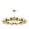 Dar Lighting Dar - Ophira 12 Light Pendant (Antique Gold and Amber Ribbed Glass)