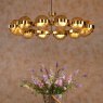 Dar Lighting Dar - Ophira 12 Light Pendant (Antique Gold and Amber Ribbed Glass)