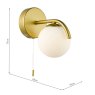 Dar Lighting Dar - Orlena Wall Light Satin Gold and Opal Glass
