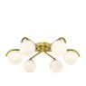 Dar Lighting Dar - Orlena 6 Light Flush Satin Gold and Opal Glass