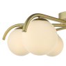 Dar Lighting Dar - Orlena 6 Light Flush Satin Gold and Opal Glass