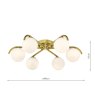 Dar Lighting Dar - Orlena 6 Light Flush Satin Gold and Opal Glass