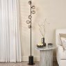Dar Lighting Dar - Spiral 6 Light Floor Lamp Matt Black With Smoked Glass