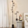 Dar Lighting Dar - Spiral 6 Light Floor Lamp Matt Black With Smoked Glass