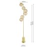 Dar Lighting Dar - Spiral 6 Light Floor Lamp Matt Gold and Amber Glass