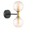 Dar Lighting Dar - Takara 2 Light Wall Light (Black and Bronze With Twisted Amber Glass)