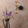 Dar Lighting Dar - Takara 2 Light Wall Light (Black and Bronze With Twisted Amber Glass)
