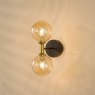 Dar Lighting Dar - Takara 2 Light Wall Light (Black and Bronze With Twisted Amber Glass)