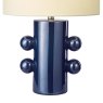Dar Lighting Dar - Tisha Table Lamp Blue and Polished Chrome With Shade