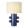 Dar Lighting Dar - Tisha Table Lamp Blue and Polished Chrome With Shade