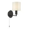 Dar Lighting Dar - Tyler Wall Light Matt Black With Shade