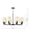 Dar Lighting Dar - Tyler 8 Light Armed Pendant Matt Black With Shade