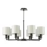 Dar Lighting Dar - Tyler 8 Light Armed Pendant Matt Black With Shade