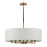 Dar Lighting Dar - Tyler 6 Light Shadelier Antique Bronze and White With Shade