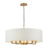 Dar Lighting Dar - Tyler 6 Light Shadelier Antique Bronze and White With Shade