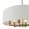 Dar Lighting Dar - Tyler 6 Light Shadelier Antique Bronze and White With Shade
