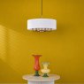 Dar Lighting Dar - Tyler 6 Light Shadelier Antique Bronze and White With Shade