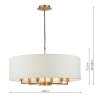 Dar Lighting Dar - Tyler 6 Light Shadelier Antique Bronze and White With Shade