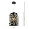 Dar Lighting Dar - Varius Pendant Matt Black and Smoked Glass
