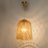 Dar Lighting Dar - Varius Pendant Natural Brass and Amber Glass