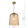 Dar Lighting Dar - Varius Pendant Natural Brass and Amber Glass