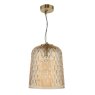 Dar Lighting Dar - Varius Pendant Natural Brass and Amber Glass
