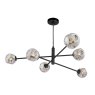 Dar Lighting Dar - Vignette 6 Light Pendant Matt Black With Smoked Glass