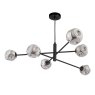 Dar Lighting Dar - Vignette 6 Light Pendant Matt Black With Smoked Glass