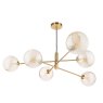 Dar Lighting Dar - Vignette 6 Light Pendant Brass With Twisted Amber Glass