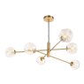 Dar Lighting Dar - Vignette 6 Light Pendant Brass With Amber Glass