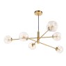 Dar Lighting Dar - Vignette 6 Light Pendant Brass With Amber Glass