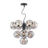 Dar Lighting Dar Vine - 10 Light Pendant (Satin Black With Closed Organic Smoked Glass)