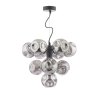 Dar Lighting Dar Vine - 10 Light Pendant (Satin Black With Closed Organic Smoked Glass)