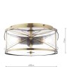 Dar Lighting Laura Ashley - Beckworth 3 Light Flush Pendant (Antique Brass)