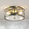Dar Lighting Laura Ashley - Beckworth 3 Light Flush (Antique Brass and Glass)