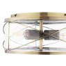 Dar Lighting Laura Ashley - Beckworth 3 Light Flush (Antique Brass and Glass)